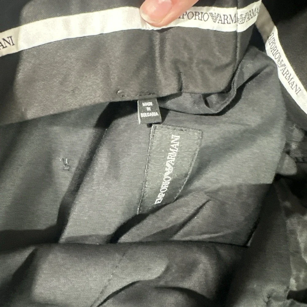 NEW $475 Emporio Armani‎ [ 52 US ] Wool Trouser Pants Black U1901